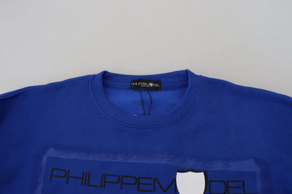 Maglione pullover a maniche lunghe stampato blu Philippe Model