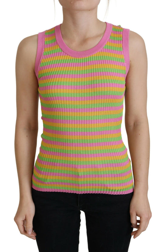 Dolce &amp; Gabbana Canotta in seta multicolore