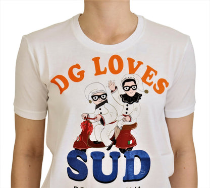 T-shirt Dolce &amp; Gabbana in cotone bianco DG Loves SUD