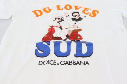 T-shirt Dolce &amp; Gabbana in cotone bianco DG Loves SUD