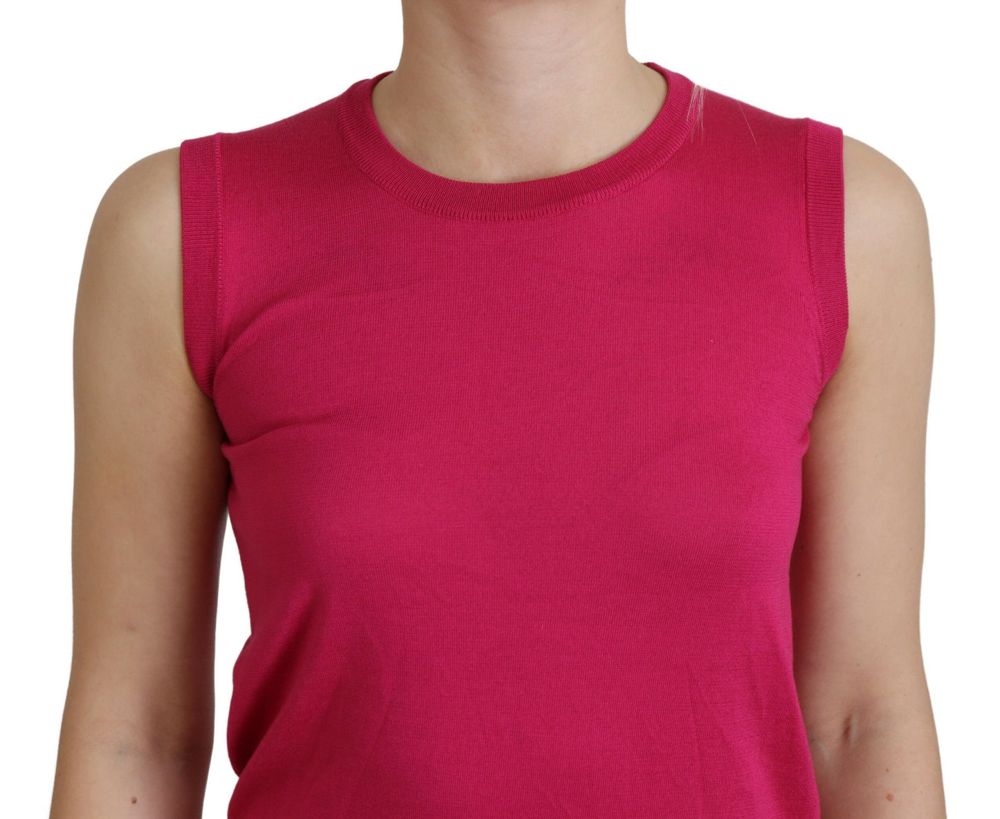 Dolce &amp; Gabbana Canotta girocollo in seta rosa
