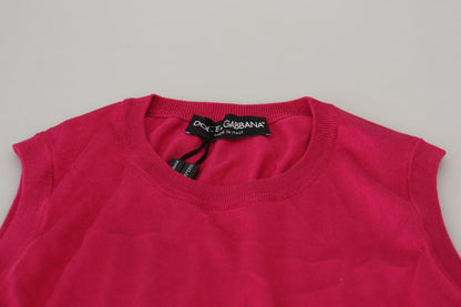 Dolce &amp; Gabbana Canotta girocollo in seta rosa