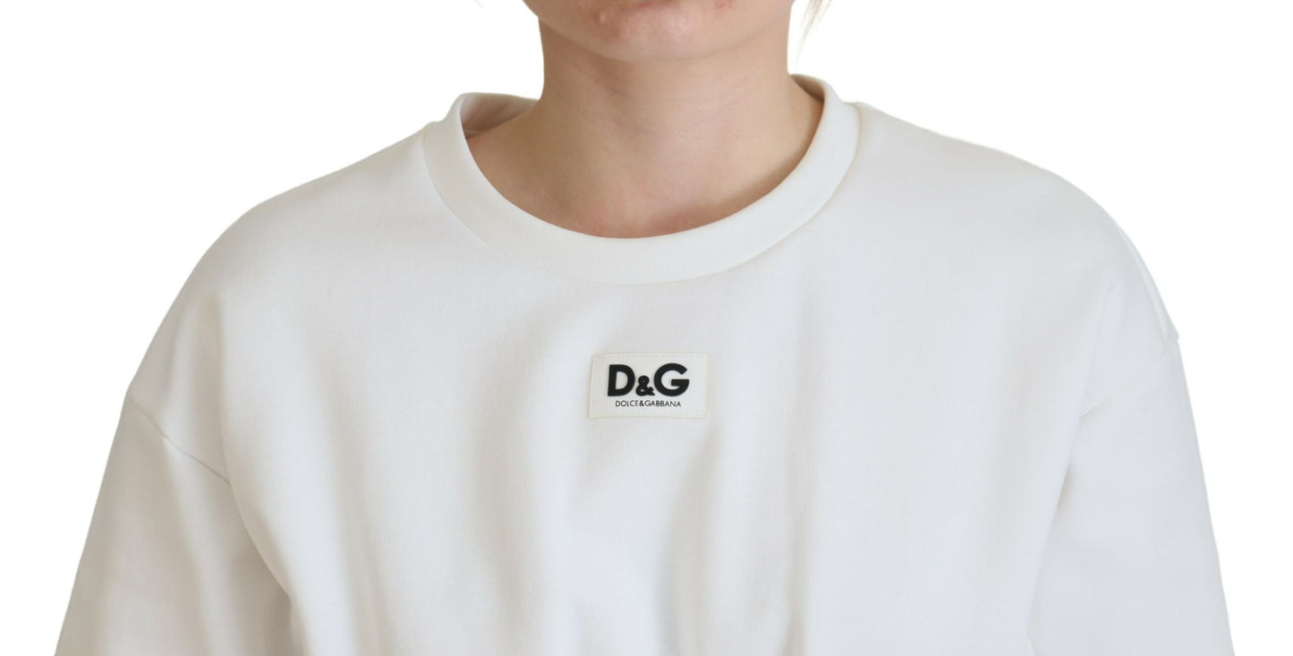 T-shirt Dolce &amp; Gabbana in cotone elasticizzato con corsetto bianco