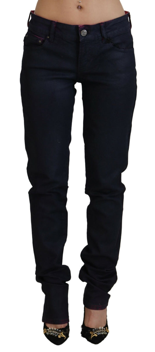 Jeans casual da donna in denim slim fit a vita bassa neri Just Cavalli