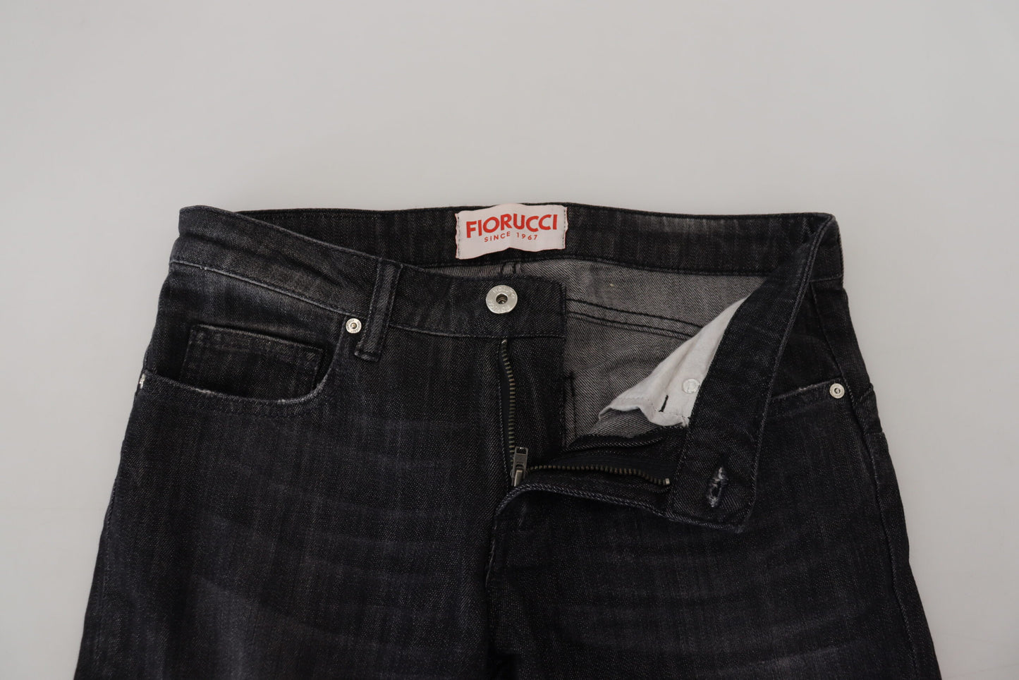 Jeans casual skinny a vita bassa in cotone nero Fiorucci da donna