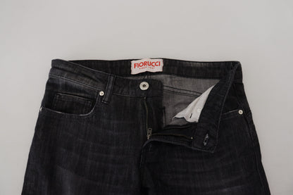 Jeans casual skinny a vita bassa in cotone nero Fiorucci da donna