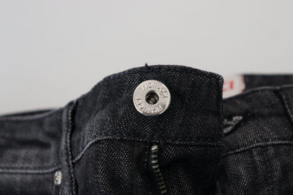 Jeans casual skinny a vita bassa in cotone nero Fiorucci da donna