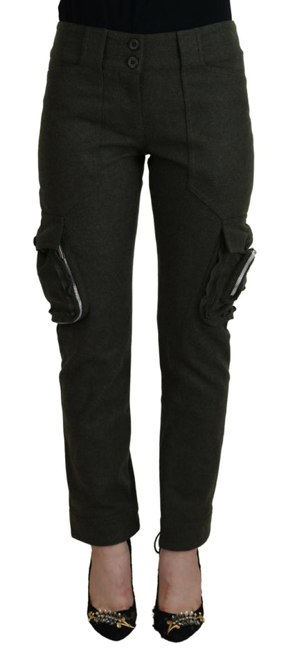 Pantaloni da donna affusolati con lacci verdi Ermanno Scervino