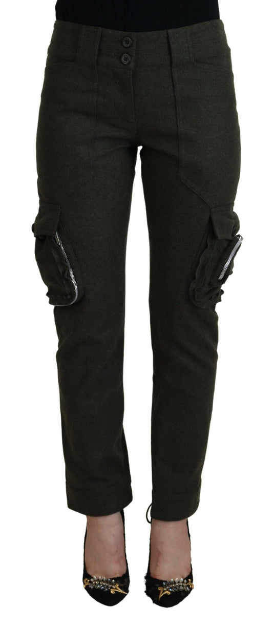 Pantaloni da donna affusolati con lacci verdi Ermanno Scervino