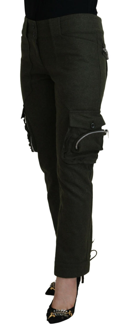 Pantaloni da donna affusolati con lacci verdi Ermanno Scervino