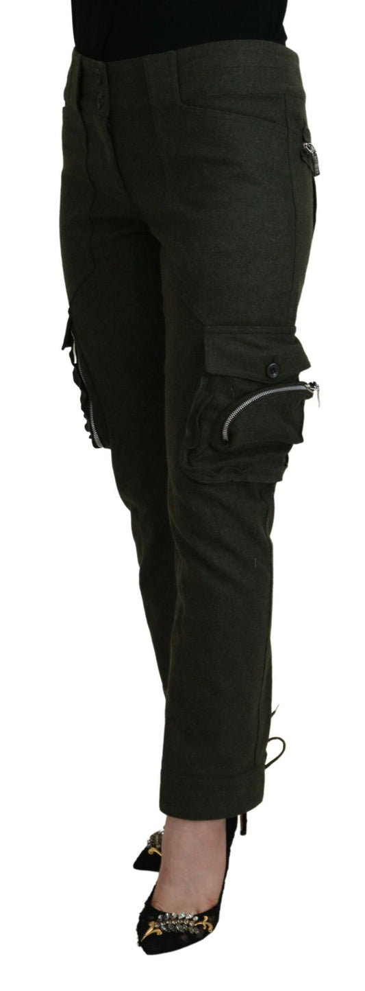 Pantaloni da donna affusolati con lacci verdi Ermanno Scervino