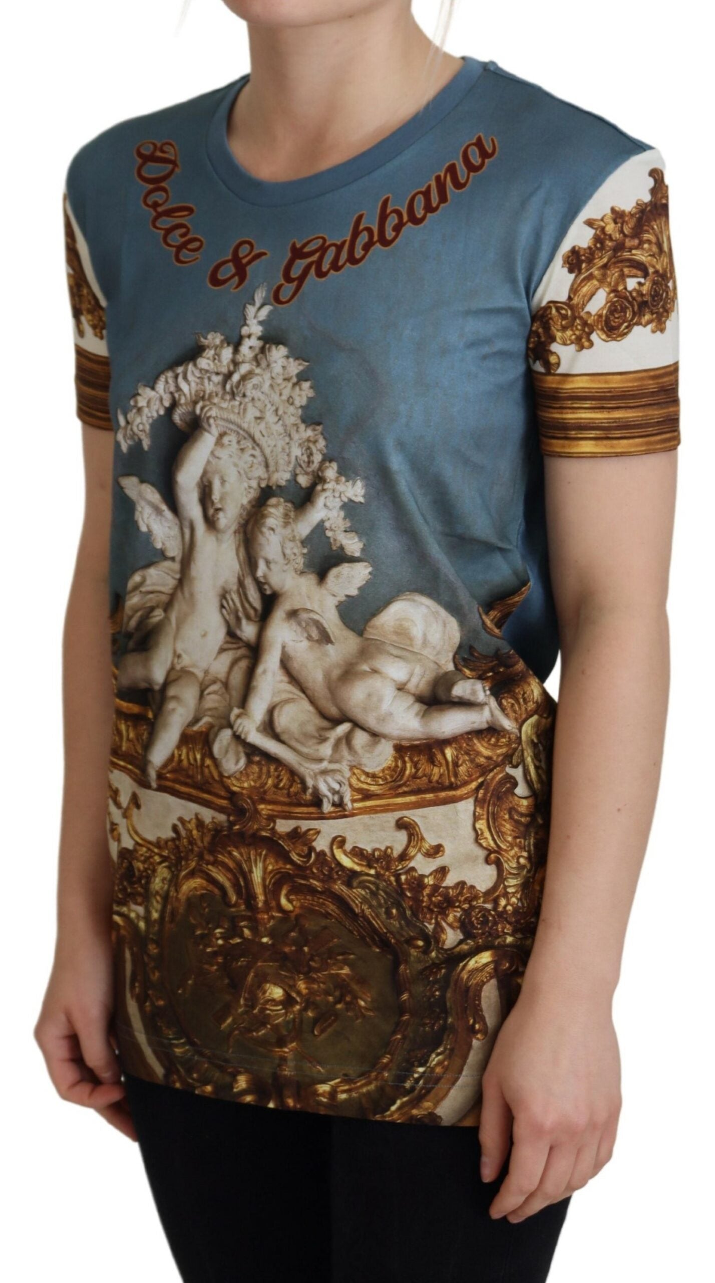 Dolce &amp; Gabbana Camicia con stampa angelo e logo DG multicolore