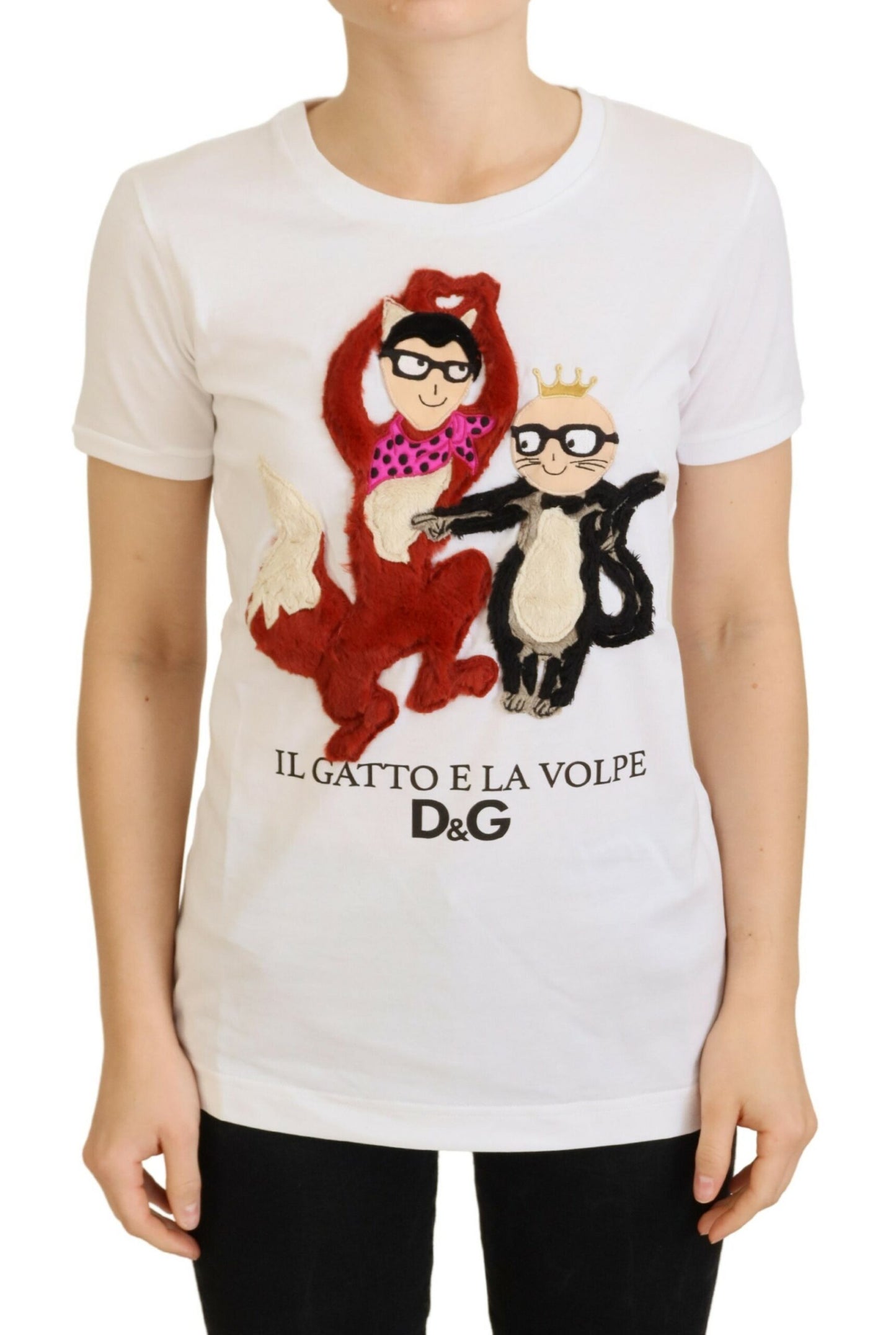 Dolce &amp; Gabbana T-shirt Top Bianco Testurizzato Manica Corta