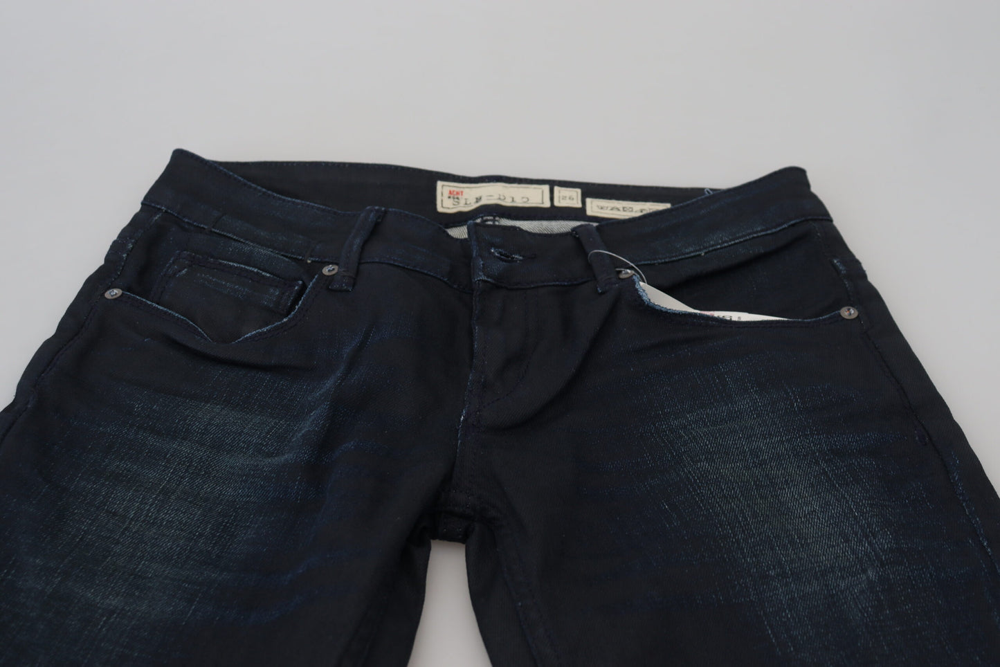 Jeans da donna slim fit a vita bassa blu Acht