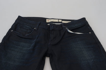 Jeans da donna slim fit a vita bassa blu Acht