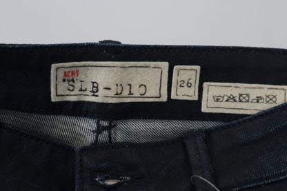 Jeans da donna slim fit a vita bassa blu Acht