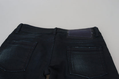 Jeans da donna slim fit a vita bassa blu Acht