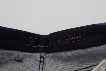 Jeans in denim di cotone slim fit a vita bassa, lavati blu Acht