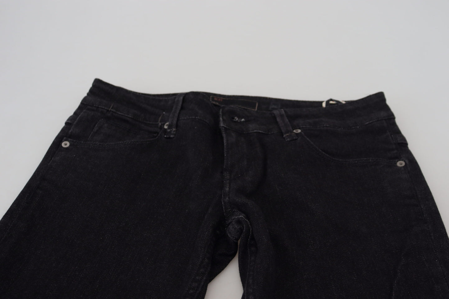 Jeans in denim di cotone slim fit a vita bassa Acht neri