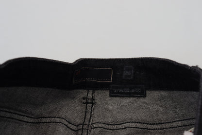 Jeans in denim di cotone slim fit a vita bassa Acht neri