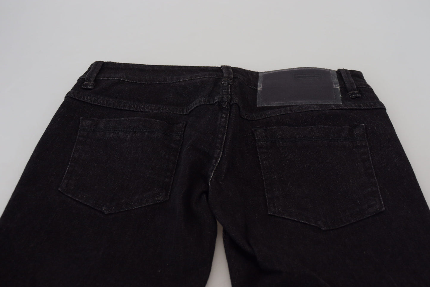 Jeans in denim di cotone slim fit a vita bassa Acht neri