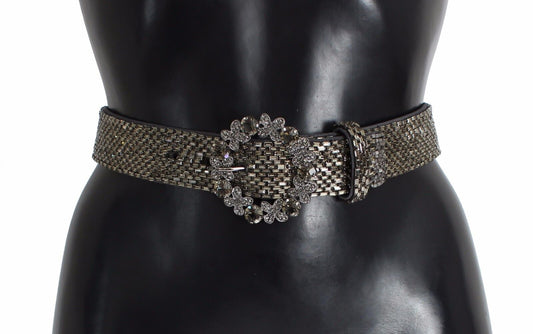 Cintura con paillettes e fibbia larga in cristallo multicolore Dolce &amp; Gabbana