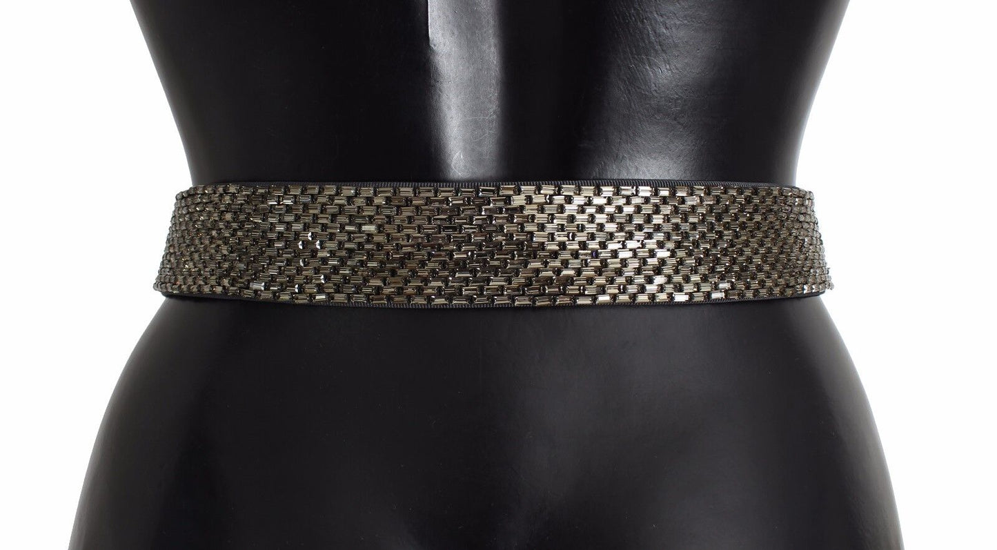 Cintura con paillettes e fibbia larga in cristallo multicolore Dolce &amp; Gabbana