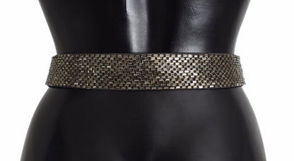 Cintura con paillettes e fibbia larga in cristallo multicolore Dolce &amp; Gabbana
