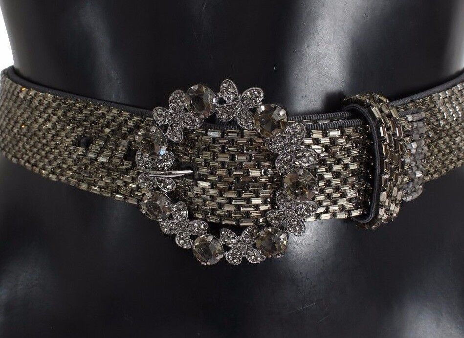 Cintura con paillettes e fibbia larga in cristallo multicolore Dolce &amp; Gabbana