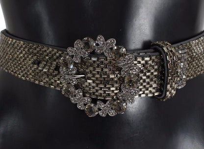 Cintura con paillettes e fibbia larga in cristallo multicolore Dolce &amp; Gabbana