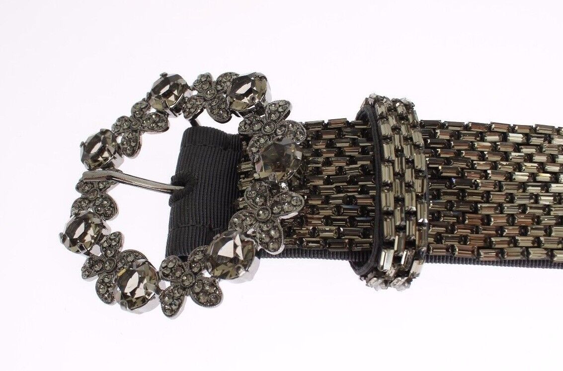 Cintura con paillettes e fibbia larga in cristallo multicolore Dolce &amp; Gabbana