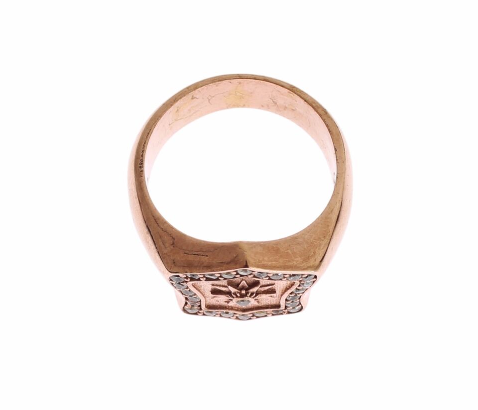 Anello trasparente autentico in argento 925 e oro rosa Nialaya