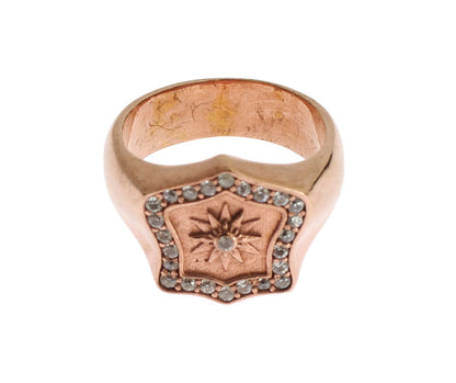 Anello trasparente autentico in argento 925 e oro rosa Nialaya