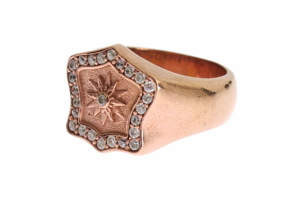 Anello trasparente autentico in argento 925 e oro rosa Nialaya