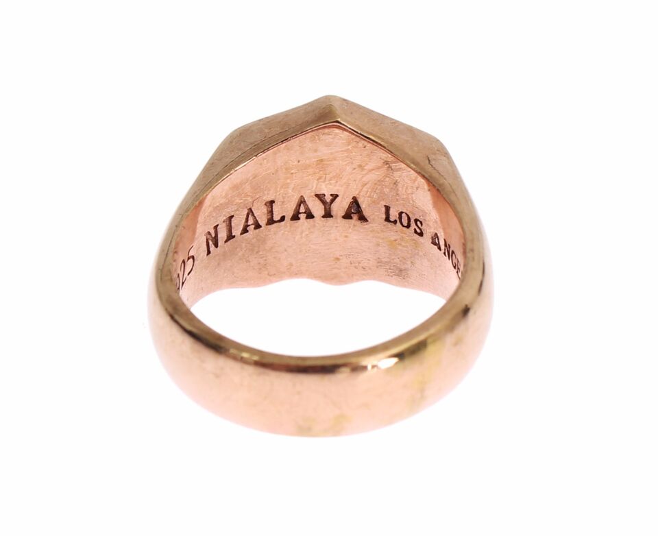 Anello trasparente autentico in argento 925 e oro rosa Nialaya
