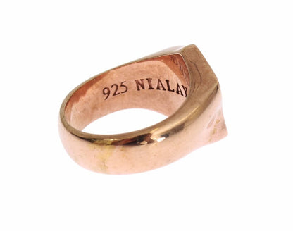 Anello trasparente autentico in argento 925 e oro rosa Nialaya