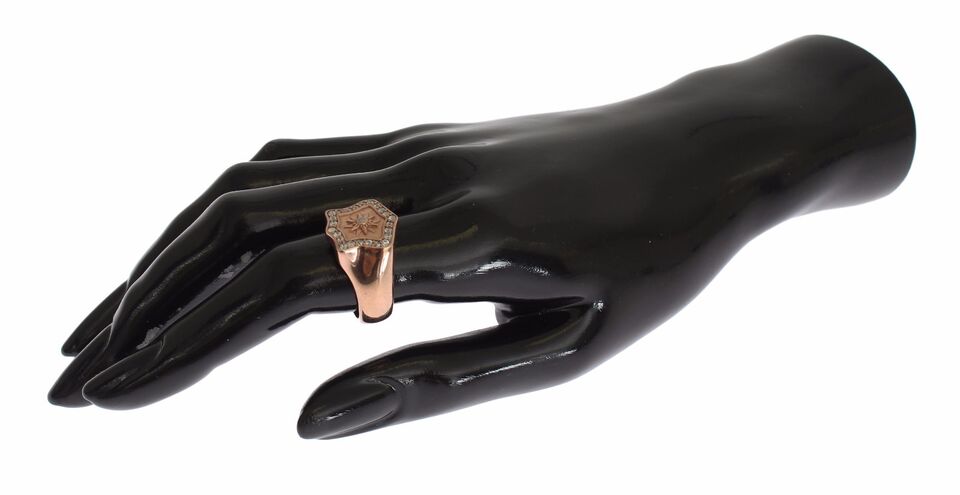 Anello trasparente autentico in argento 925 e oro rosa Nialaya