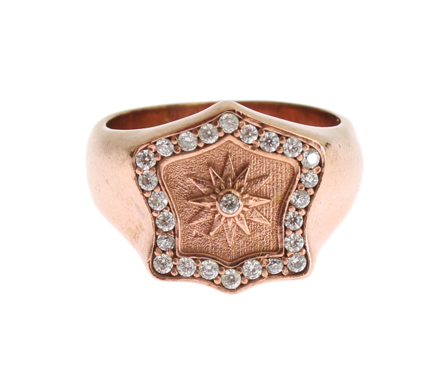 Anello trasparente autentico in argento 925 e oro rosa Nialaya