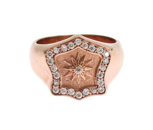 Anello trasparente autentico in argento 925 e oro rosa Nialaya