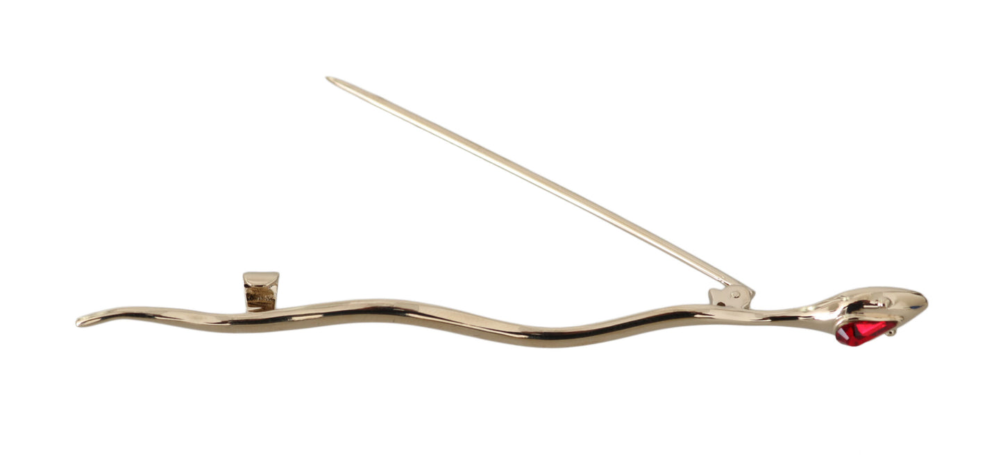 Spilla Dolce &amp; Gabbana in ottone argentato con cristalli Spilla Serpente