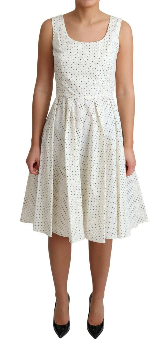 Abito a trapezio in cotone a pois bianchi Dolce &amp; Gabbana