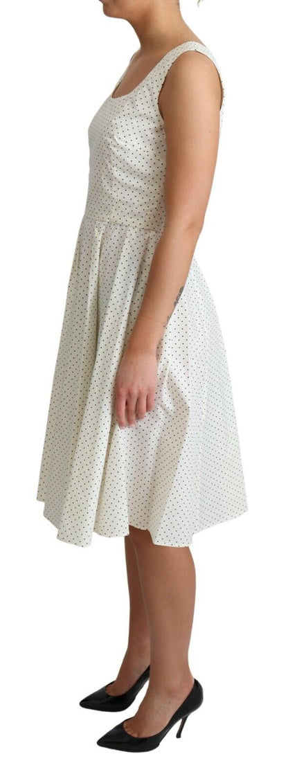 Abito a trapezio in cotone a pois bianchi Dolce &amp; Gabbana