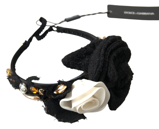 Dolce &amp; Gabbana Diadema Cerchietto Tiara Bianco Rosa Cristallo Capelli Oro