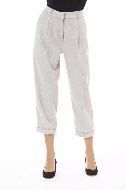 Pantaloni da donna in lana grigia Alpha Studio