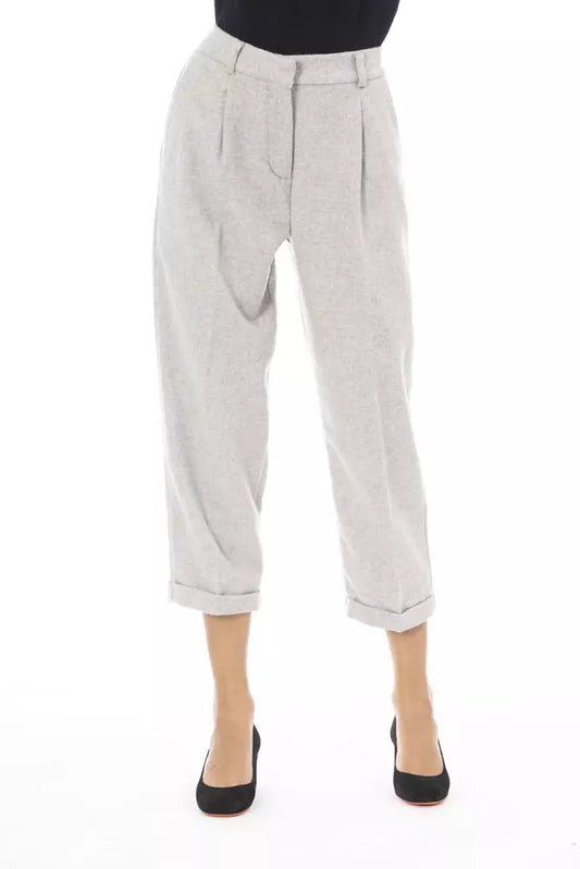 Pantaloni da donna in lana grigia Alpha Studio
