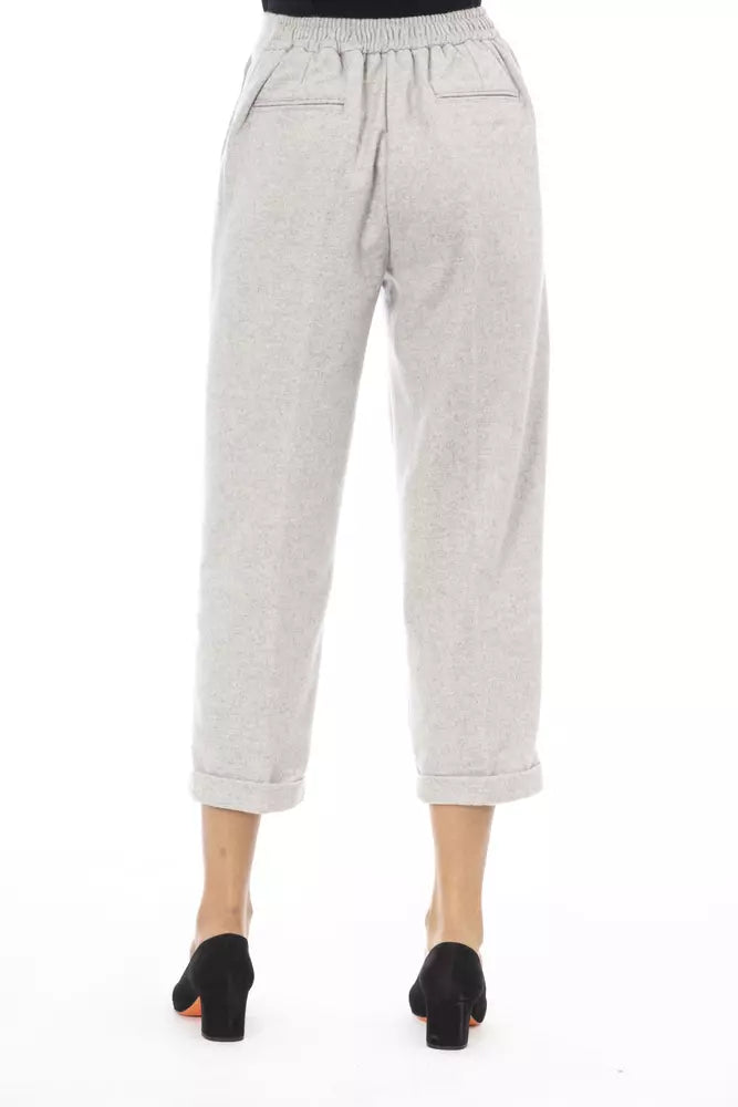 Pantaloni da donna in lana grigia Alpha Studio