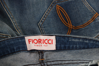Jeans slim fit a vita media in denim lavato blu Fiorucci