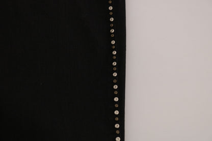 Jeans skinny a vita media con decorazioni nere Costume National