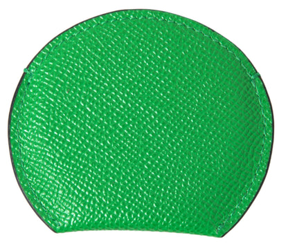 Portaspecchietto rotondo con logo Dolce &amp; Gabbana in pelle di vitello verde