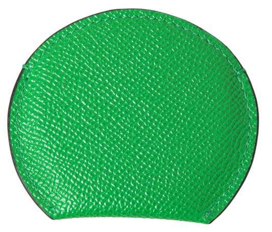 Portaspecchietto rotondo con logo Dolce &amp; Gabbana in pelle di vitello verde
